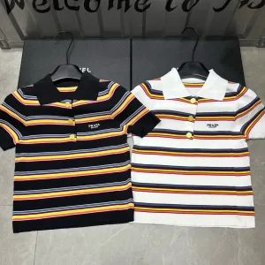 1:1 High Quality Prada Gold Short Sleeves