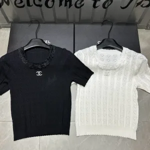 Designer Chanel Lace Short Sleeves