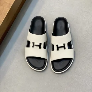 Luxury Hermès Cowhide Slippers