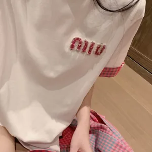 High Quality Miu Miu Stone Short Sleeves