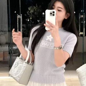 Luxury Dior Cashmere Short-Sleeved Shirts