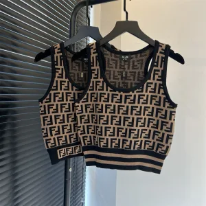 High Quality Luxury Fendi Jacquard Vest