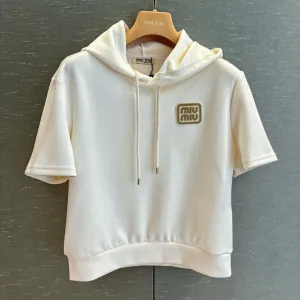 Designer Miu Miu Gold Short-Sleeved Shirts