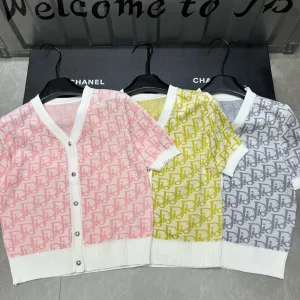 Luxury Dior Jacquard Short-Sleeved Shirts