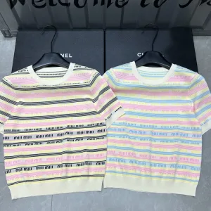 High Quality 1:1 Miu Miu Jacquard Short Sleeves