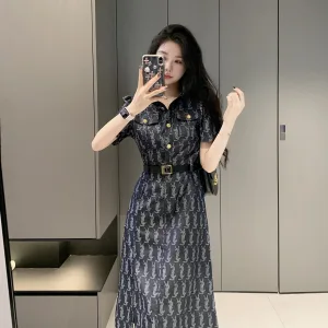 High Quality Luxury Saint Laurent Denim Dress For Spring