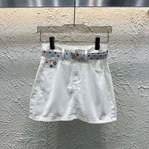 Designer Aaa Louis Vuitton Denim Short Skirt