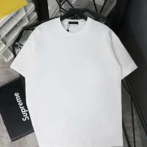 AAA Louis Vuitton Short-Sleeved Shirts Red Cotton Pure