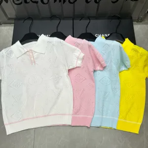 Designer Louis Vuitton Jacquard Short Sleeves