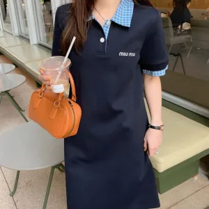 1:1 High Quality Miu Miu Plaid Dress