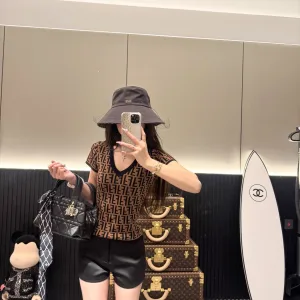 Luxury Fendi Jacquard Short Sleeves For Summer