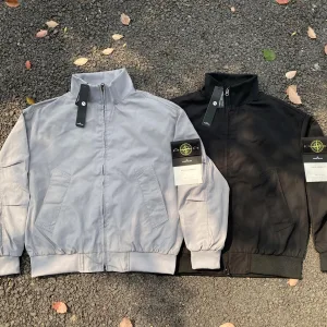 AAA Stone Island Coat Red Polyester Exquisite Workmanship Street Style Retro Workwear High-End Quality