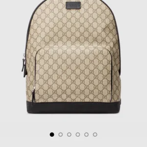 Luxury Gucci Backpack Red Microfiber Suede Zippered Pocket