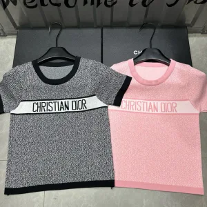 High Quality Designer Dior Jacquard Short Sleeves