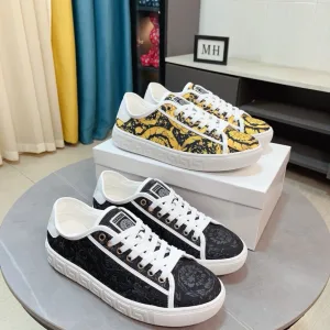 Designer Luxury Versace Printed Fabric Casual Shoes