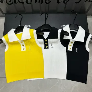 Designer Saint Laurent Gold Vest