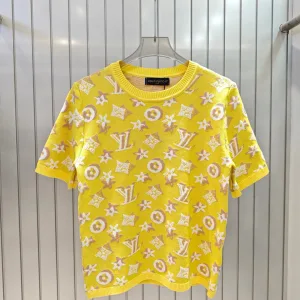 High Quality Luxury Louis Vuitton Jacquard Short Sleeves