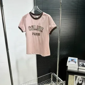 High Quality Luxury Celine Plaid Short-Sleeved T-Shirt