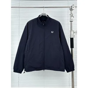 Reps Fred Perry Jacket Red Nylon Mesh Fabric Adjustable Drawstring Sophistication Breathable Zippered Pocket