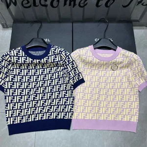 1:1 High Quality Fendi Jacquard Short Sleeves