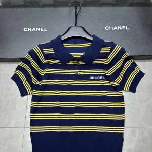Designer Miu Miu Jacquard Short Sleeves