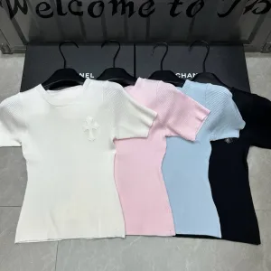 Luxury Chrome Hearts Leather Short Sleeves