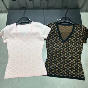 Luxury Louis Vuitton Jacquard Short Sleeves