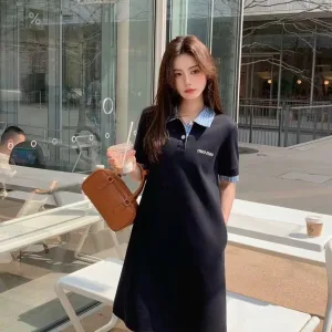 Luxury Miu Miu Plaid Short-Sleeved Shirts