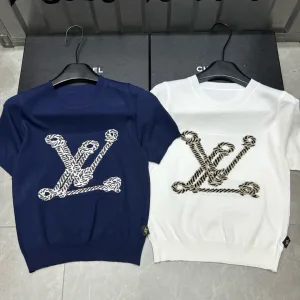 Luxury Louis Vuitton Jacquard Short Sleeves