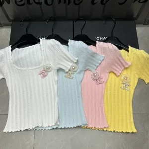 Designer Luxury Chanel Short-Sleeved Shirt
