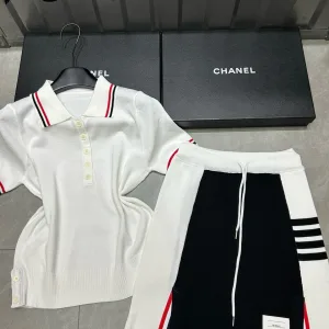Designer Thom Browne Jacquard Short-Sleeved Shirt