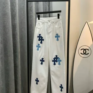 Designer Chrome Hearts Leather Pants