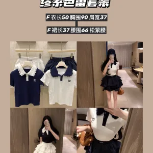 High Quality Aaa Miu Miu Lace Short-Sleeved Shirts