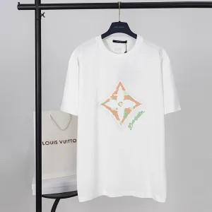 Designer Luxury Louis Vuitton Cotton Short-Sleeved T-Shirt
