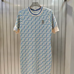 Luxury Fendi Jacquard Short-Sleeved Shirt