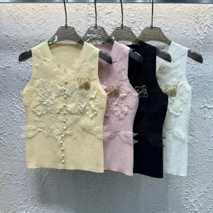 High Quality Luxury Loewe Lace Vest