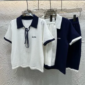 Designer Miu Miu Short-Sleeved Shirt