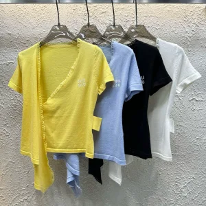 High Quality Aaa Miu Miu Lace Short Sleeves