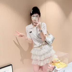 Aaa Miu Miu Silver Short-Sleeved Shirt