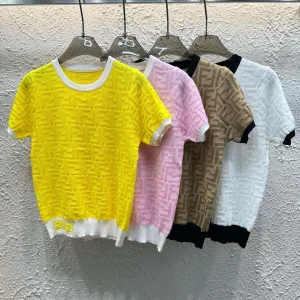 Designer Fendi Jacquard Short Sleeves