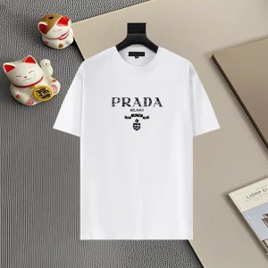 High Quality Luxury Prada Cotton Short Sleeves