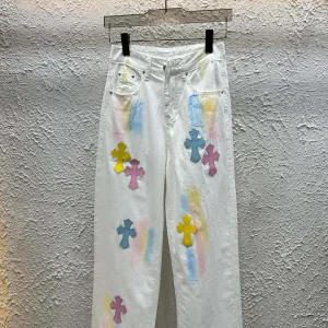 High Quality Chrome Hearts Leather Pants