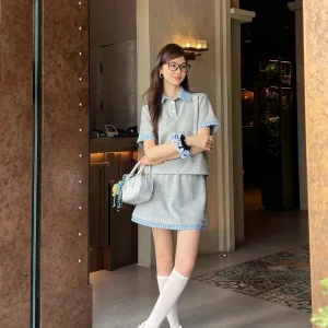 Designer Miu Miu Plaid Short-Sleeved Shirts