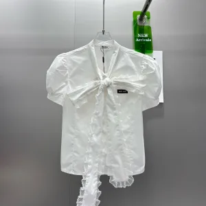 1:1 Miu Miu Lace Short-Sleeved Shirt