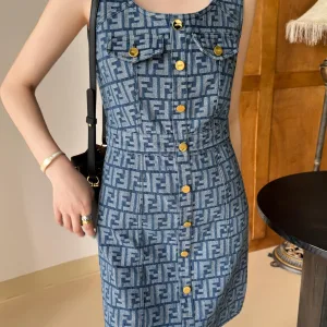 Designer High Quality Fendi Cotton Dress