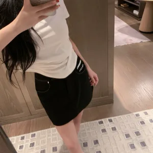 Aaa 1:1 Prada Denim Short Skirt