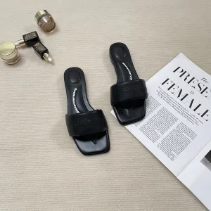AAA Designer Alexander Wang Slippers Ash Genuine Leather Denim Summer Early