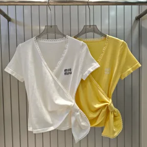 Aaa High Quality Miu Miu Lace Short Sleeves