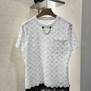 Aaa 1:1 Louis Vuitton Lace Short-Sleeved T-Shirt