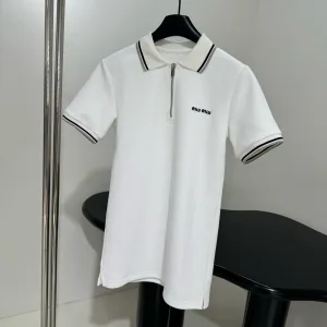 Designer 1:1 Miu Miu Cotton Short-Sleeved Shirts